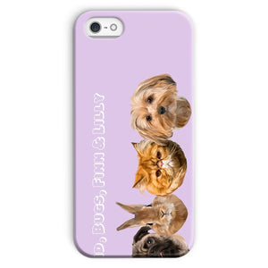 Modern: Custom Four Pet Phone Case - Paw & Glory - Dog Portraits - Pet Portraits