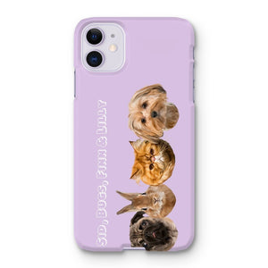 Modern: Custom Four Pet Phone Case - Paw & Glory - Dog Portraits - Pet Portraits