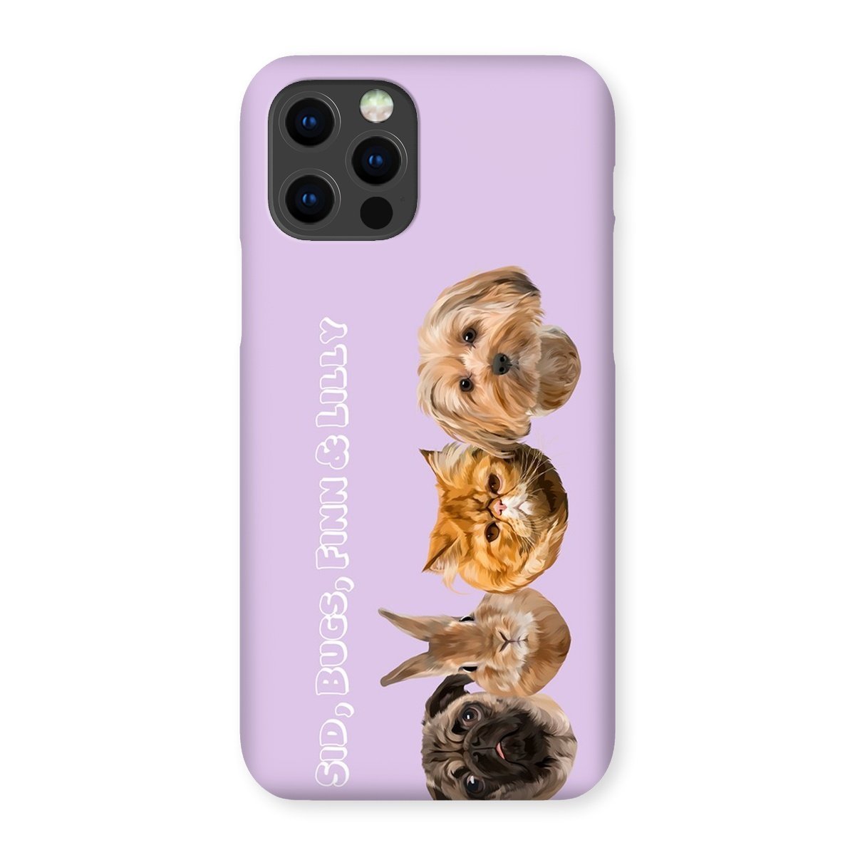 Modern: Custom Four Pet Phone Case - Paw & Glory - Dog Portraits - Pet Portraits