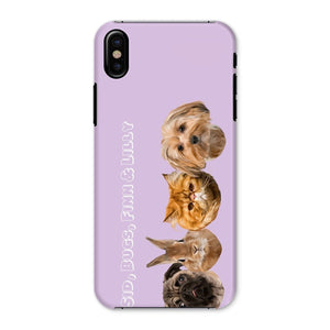 Modern: Custom Four Pet Phone Case - Paw & Glory - Dog Portraits - Pet Portraits