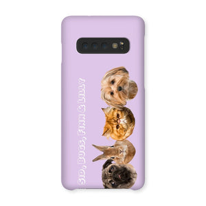 Modern: Custom Four Pet Phone Case - Paw & Glory - Dog Portraits - Pet Portraits