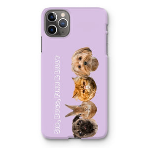 Modern: Custom Four Pet Phone Case - Paw & Glory - Dog Portraits - Pet Portraits