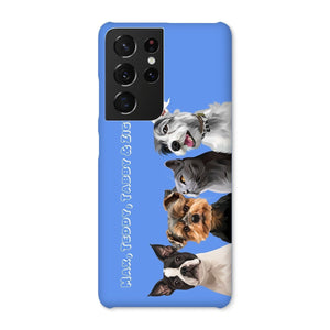 Modern: Custom Four Pet Phone Case (Half Body) - Paw & Glory - Dog Portraits - Pet Portraits