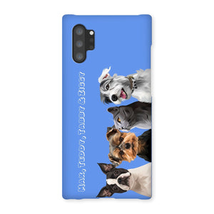 Modern: Custom Four Pet Phone Case (Half Body) - Paw & Glory - Dog Portraits - Pet Portraits