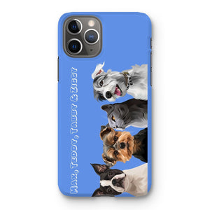 Modern: Custom Four Pet Phone Case (Half Body) - Paw & Glory - Dog Portraits - Pet Portraits