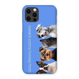 Modern: Custom Four Pet Phone Case (Half Body) - Paw & Glory - Dog Portraits - Pet Portraits