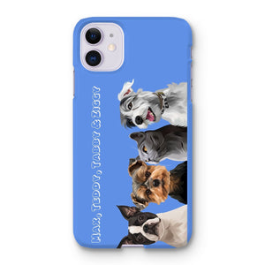 Modern: Custom Four Pet Phone Case (Half Body) - Paw & Glory - Dog Portraits - Pet Portraits