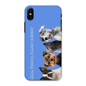 Modern: Custom Four Pet Phone Case (Half Body) - Paw & Glory - Dog Portraits - Pet Portraits