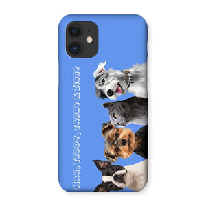 Modern: Custom Four Pet Phone Case (Half Body) - Paw & Glory - Dog Portraits - Pet Portraits