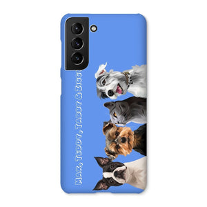 Modern: Custom Four Pet Phone Case (Half Body) - Paw & Glory - Dog Portraits - Pet Portraits