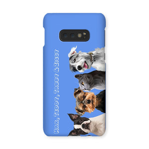 Modern: Custom Four Pet Phone Case (Half Body) - Paw & Glory - Dog Portraits - Pet Portraits