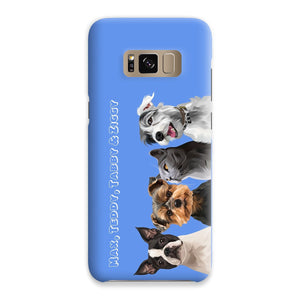 Modern: Custom Four Pet Phone Case (Half Body) - Paw & Glory - Dog Portraits - Pet Portraits