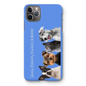 Modern: Custom Four Pet Phone Case (Half Body) - Paw & Glory - Dog Portraits - Pet Portraits