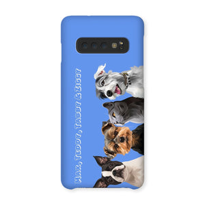 Modern: Custom Four Pet Phone Case (Half Body) - Paw & Glory - Dog Portraits - Pet Portraits