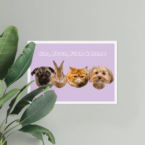 Modern: Custom Four Pet Poster - Paw & Glory - #pet portraits# - #dog portraits# - #pet portraits uk#