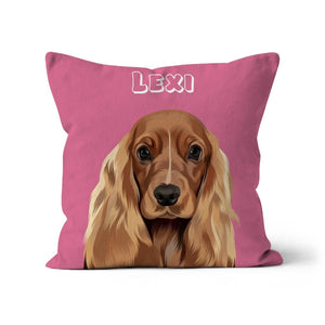 Modern: Custom One Pet Pillow (Half Body) - Paw & Glory - Dog Portraits - Pet Portraits