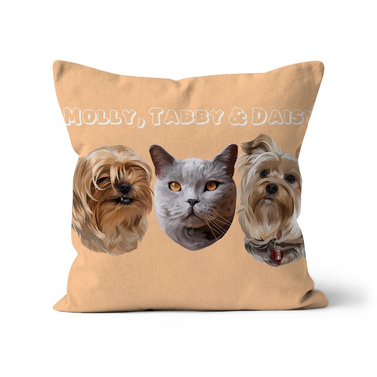 Modern: Custom Three Pet Pillow - Paw & Glory - Dog Portraits - Pet Portraits