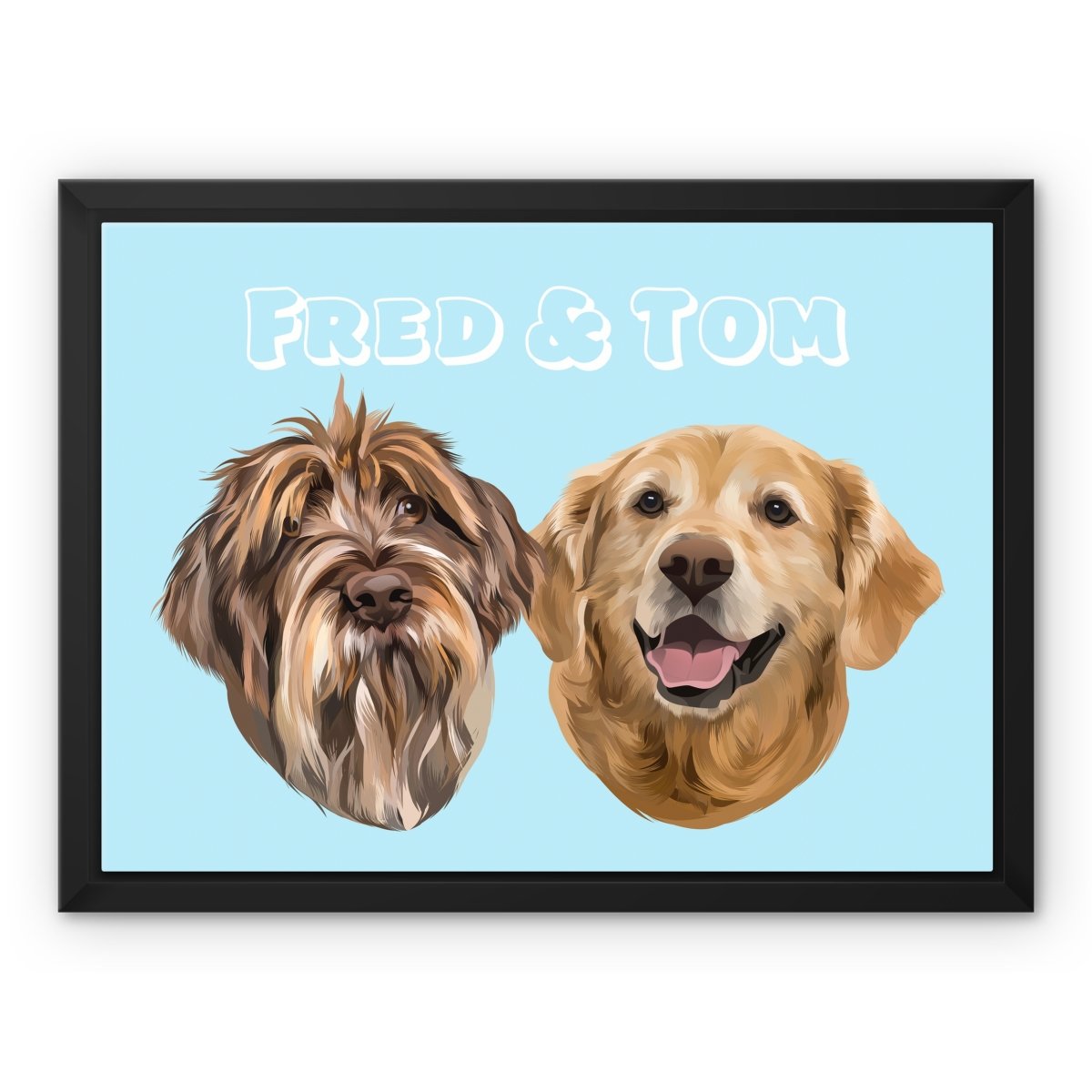 Modern: Custom Two Pet Canvas - Paw & Glory - Dog Portraits - Pet Portraits