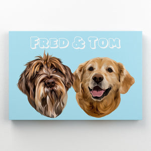 Modern: Custom Two Pet Canvas - Paw & Glory - Dog Portraits - Pet Portraits