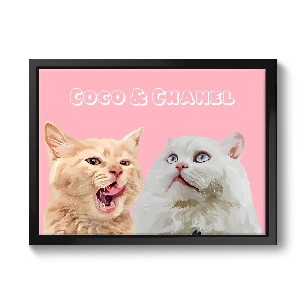 Modern: Custom Two Pet Canvas (Half Body) - Paw & Glory - Dog Portraits - Pet Portraits