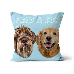 Modern: Custom Two Pet Pillow - Paw & Glory - Dog Portraits - Pet Portraits