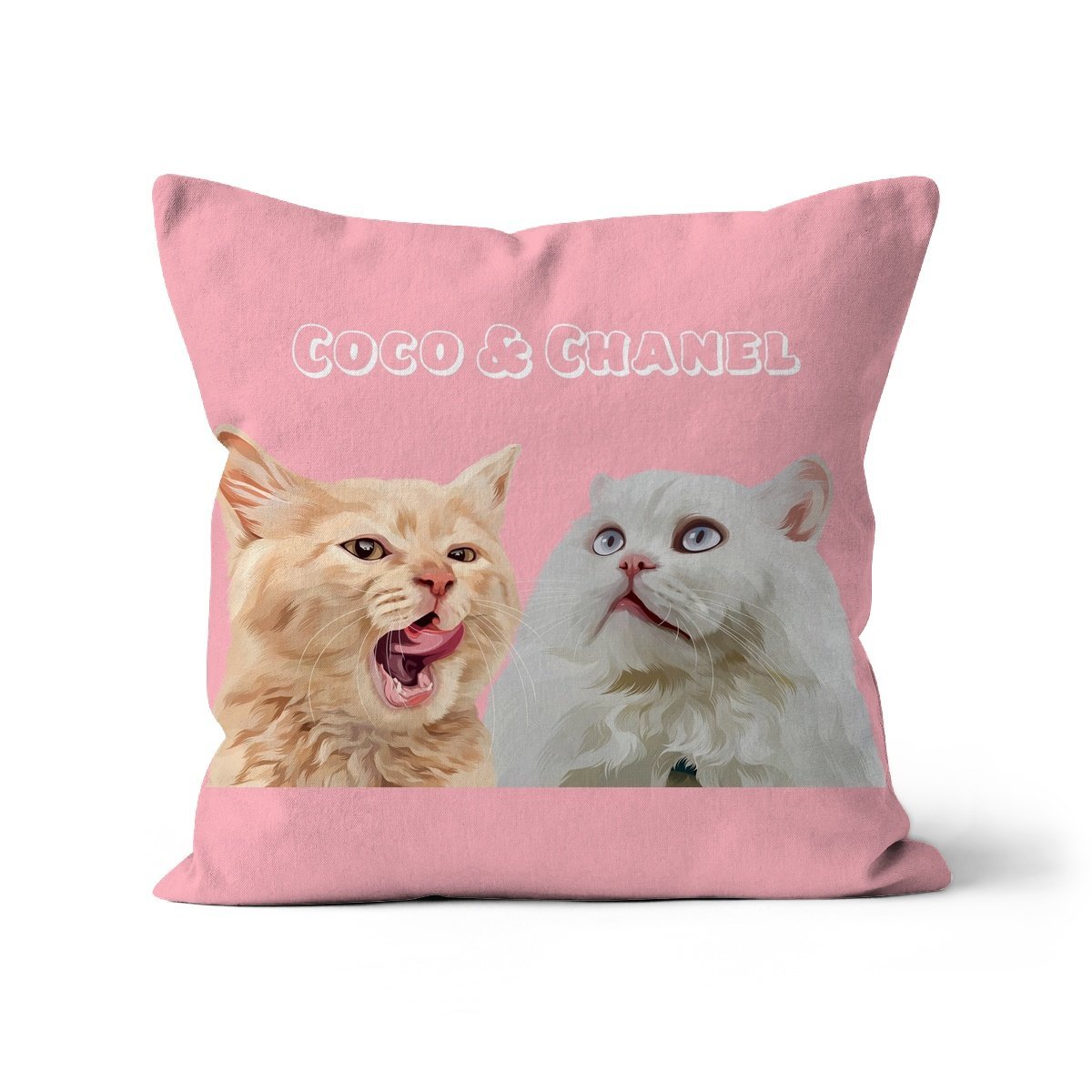 Modern: Custom Two Pet Pillow (Half Body) - Paw & Glory - Dog Portraits - Pet Portraits