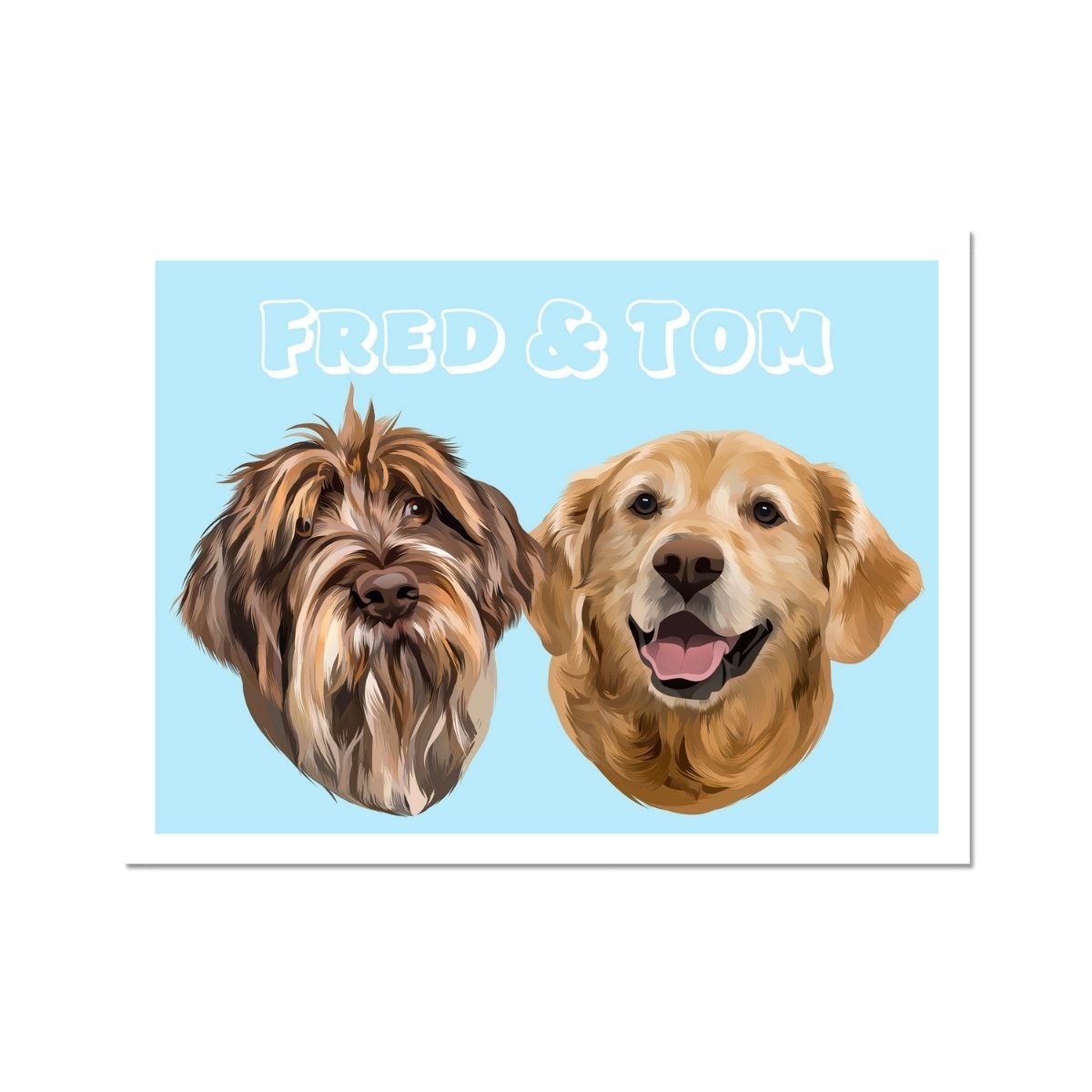 Modern: Custom Two Pet Poster - Paw & Glory - Dog Portraits - Pet Portraits