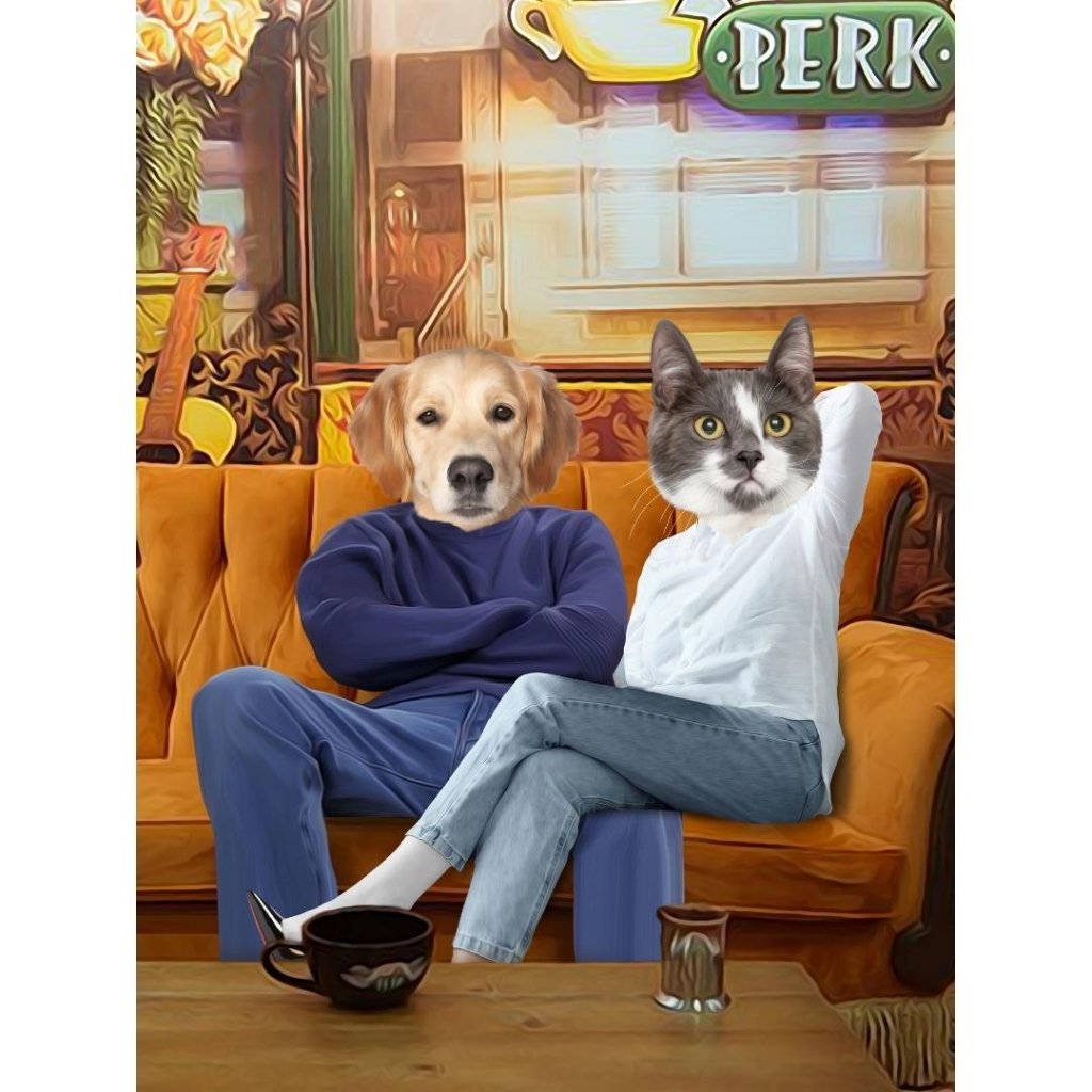 Monica & Chandler (Friends Inspired): Custom Digital Download Pet Portrait - Paw & Glory - #pet portraits# - #dog portraits# - #pet portraits uk#