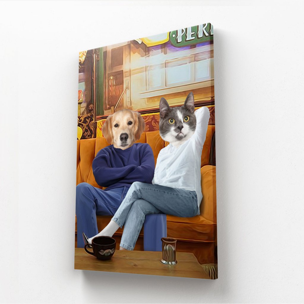 Monica & Chandler (Friends Inspired): Custom Pet Canvas - Paw & Glory - Dog Portraits - Pet Portraits