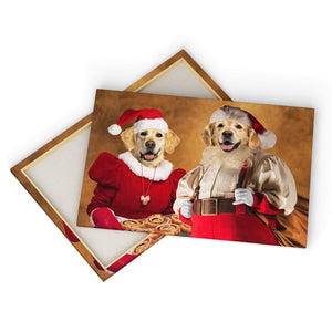 Mr & Mrs Claus: Custom Pet Canvas - Paw & Glory - Dog Portraits - Pet Portraits