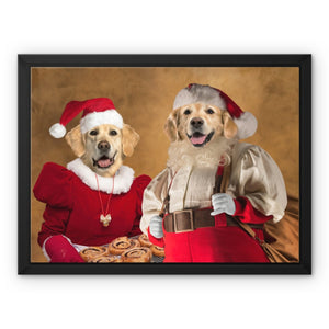 Mr & Mrs Claus: Custom Pet Canvas - Paw & Glory - Dog Portraits - Pet Portraits