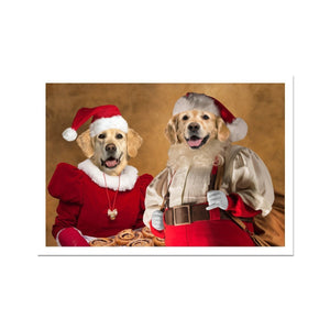 Mr & Mrs Claus: Custom Pet Portrait - Paw & Glory - Dog Portraits - Pet Portraits