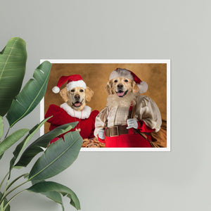 Mr & Mrs Claus: Custom Pet Poster - Paw & Glory - Dog Portraits - Pet Portraits