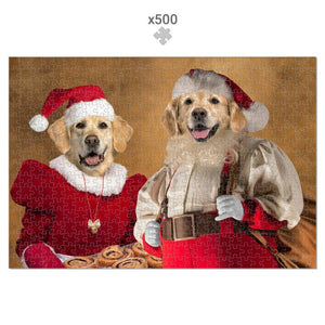 Mr & Mrs Claus: Custom Pet Puzzle - Paw & Glory - Dog Portraits - Pet Portraits