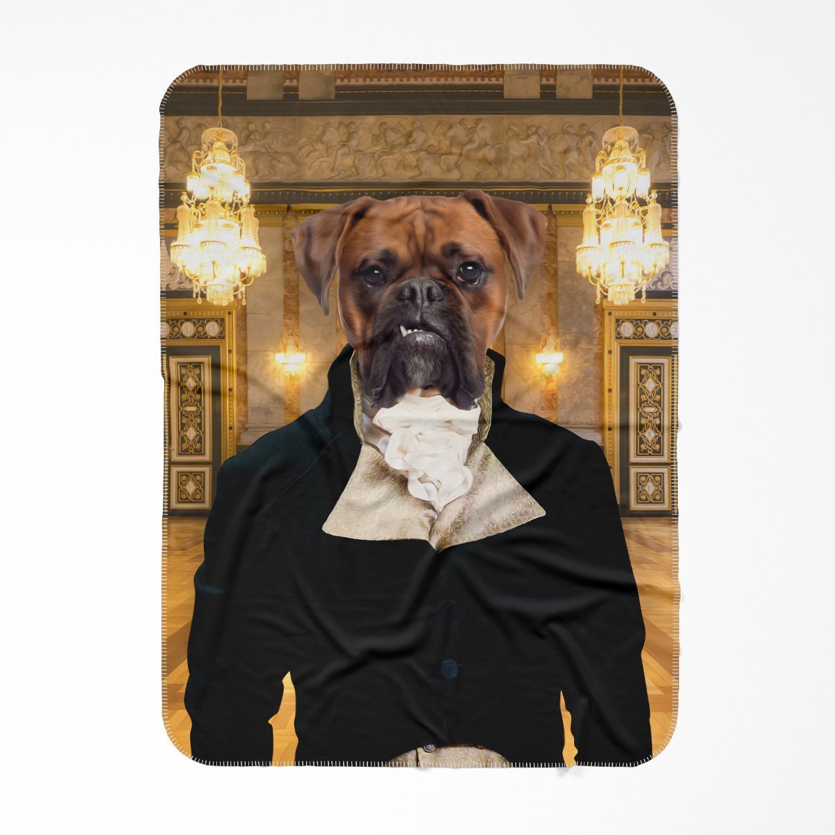 Mr Warleggan (Poldark Inspired): Custom Pet Blanket - Paw & Glory - Dog Portraits - Pet Portraits