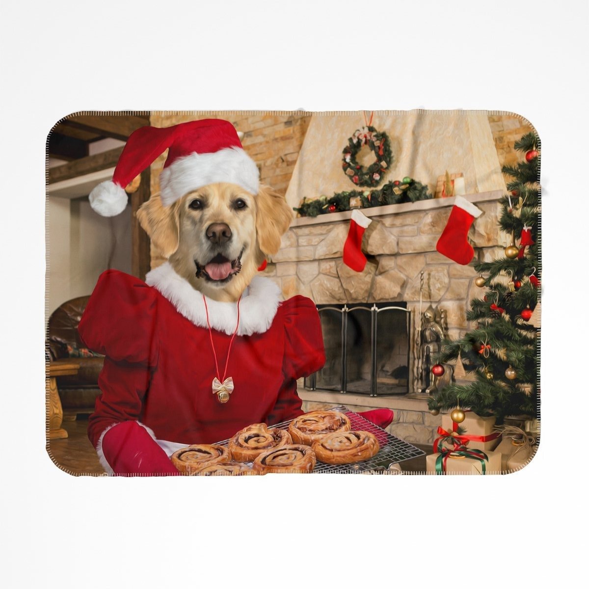 Mrs Claus: Custom Pet Blanket - Paw & Glory - Dog Portraits - Pet Portraits