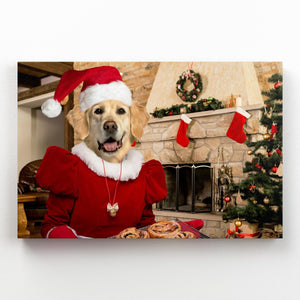 Mrs Claus: Custom Pet Canvas - Paw & Glory - Dog Portraits - Pet Portraits