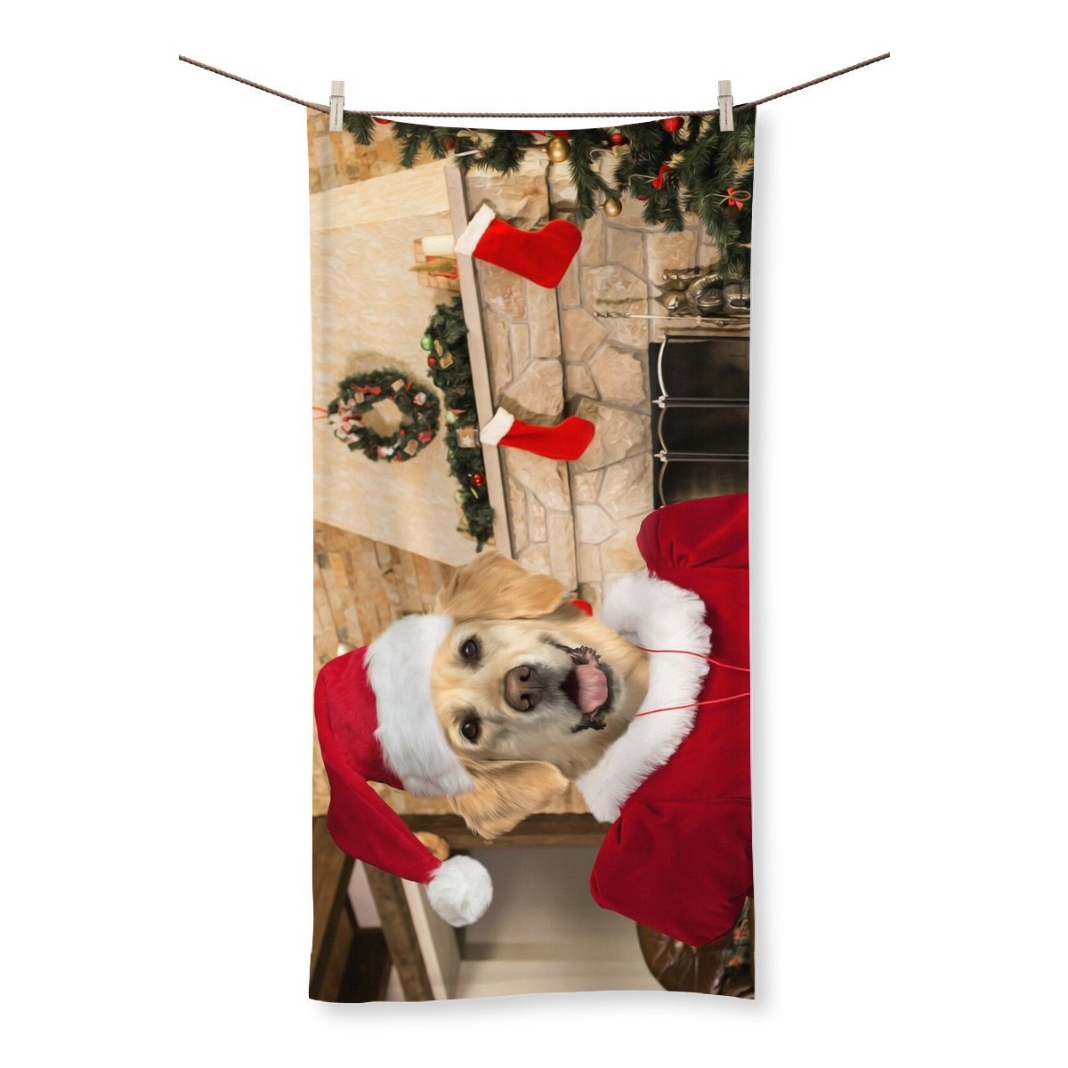 Mrs Claus: Custom Pet Towel - Paw & Glory - Dog Portraits - Pet Portraits