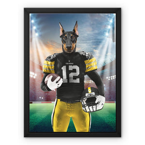 Muttsburgh Steeler: Custom Pet Canvas - Paw & Glory - Dog Portraits - Pet Portraits