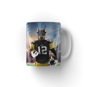 Muttsburgh Steeler: Custom Pet Coffee Mug - Paw & Glory - Dog Portraits - Pet Portraits