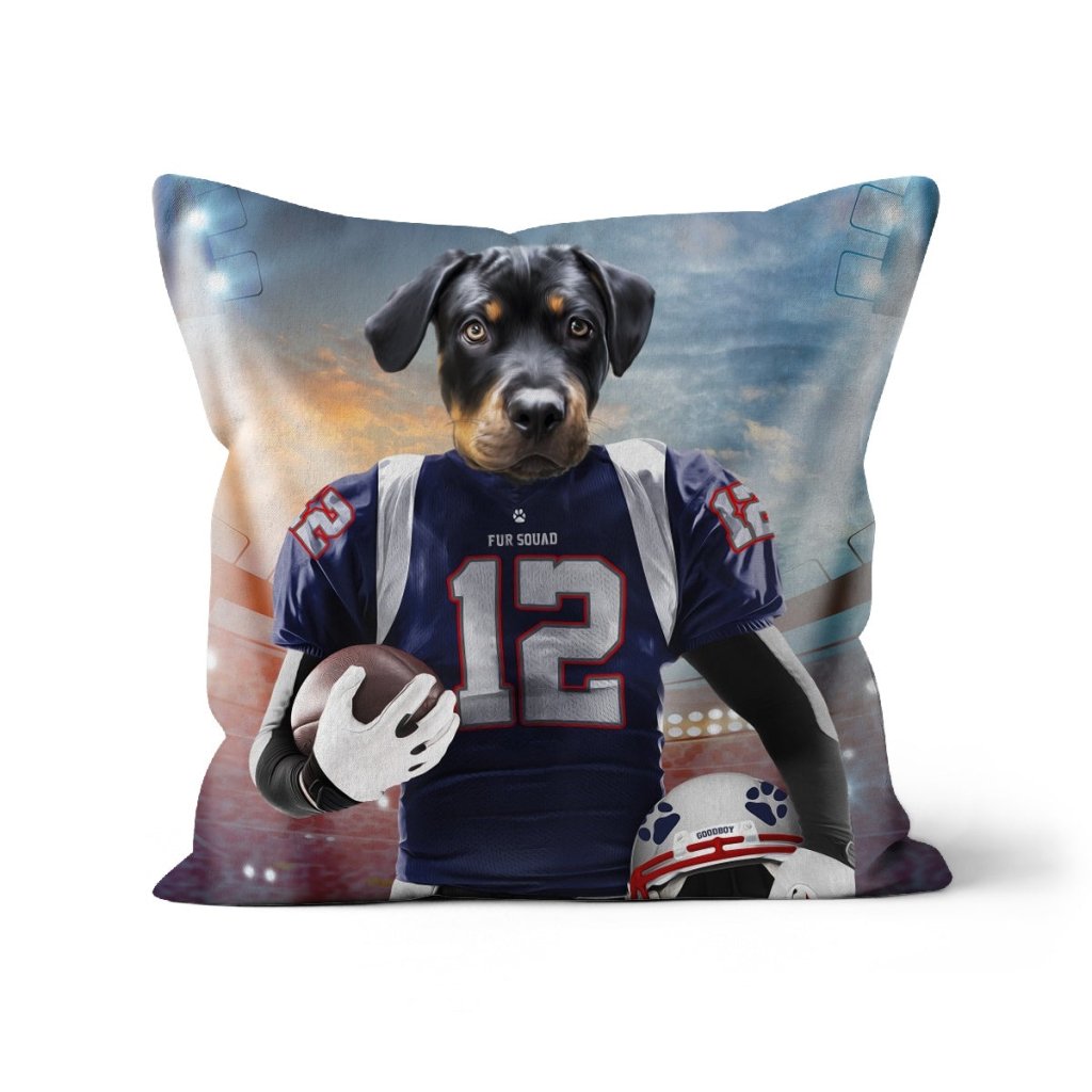 New England Pawtriots: Custom Pet Pillow - Paw & Glory - Dog Portraits - Pet Portraits