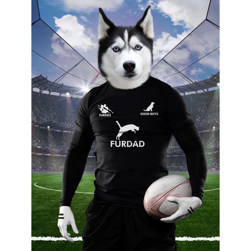 New Zealand Rugby Team: Custom Digital Pet Portrait - Paw & Glory - Dog Portraits - Pet Portraits