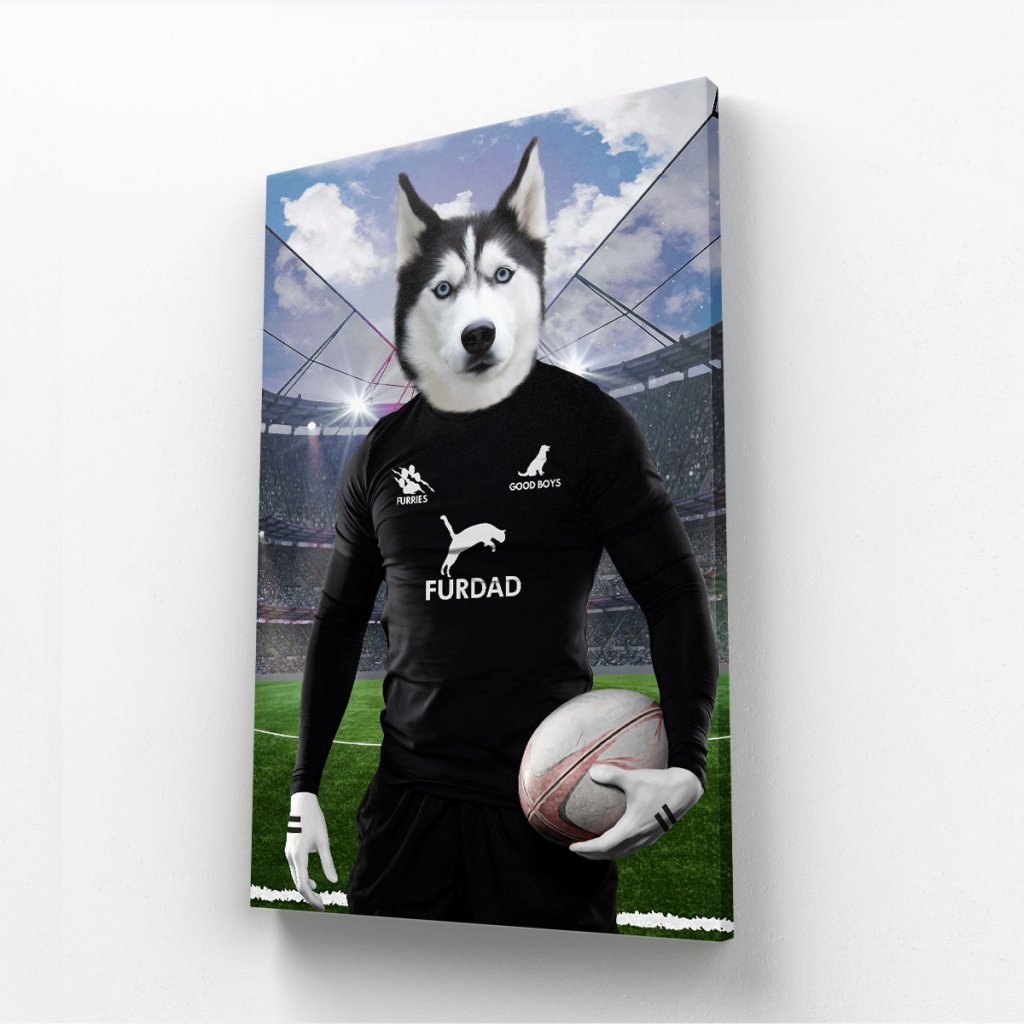 New Zealand Rugby Team: Custom Pet Canvas - Paw & Glory - #pet portraits# - #dog portraits# - #pet portraits uk#