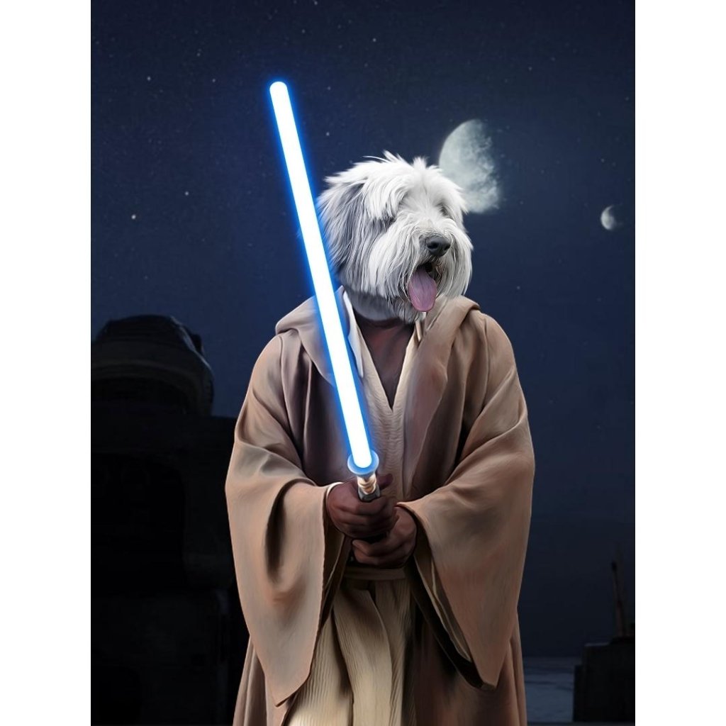 Obi Wan Kanobi (Star Wars Inspired): Custom Digital Download Pet Portrait - Paw & Glory - Dog Portraits - Pet Portraits