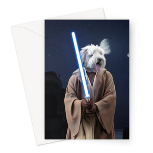 Obi Wan Kanobi (Star Wars Inspired): Custom Pet Greeting Card - Paw & Glory - Dog Portraits - Pet Portraits