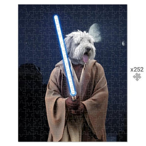 Obi Wan Kanobi (Star Wars Inspired): Custom Pet Puzzle - Paw & Glory - Dog Portraits - Pet Portraits