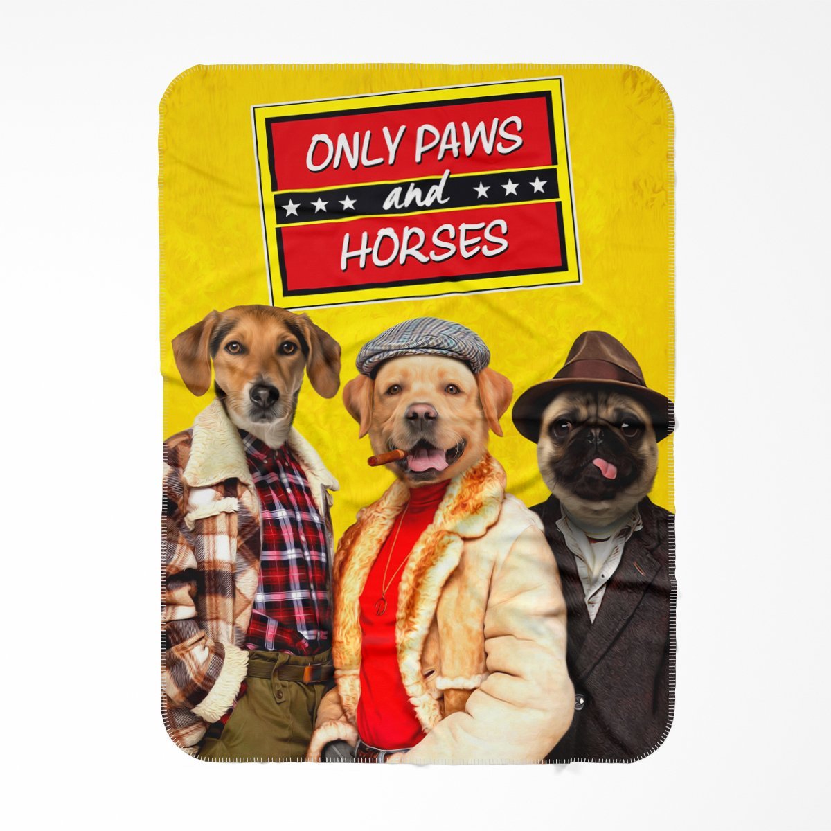 Only Paws and Horses 3: Custom Pet Blanket - Paw & Glory - Dog Portraits - Pet Portraits