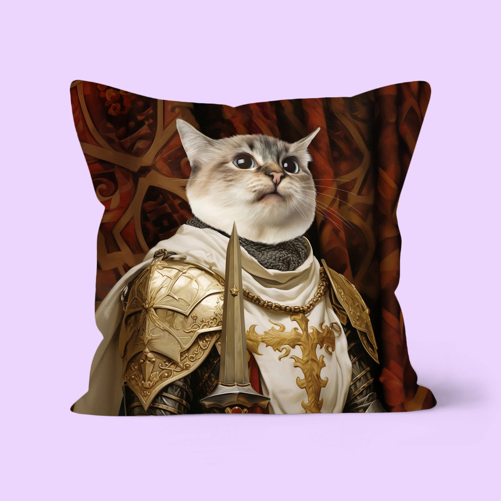 Paladin: Custom Pet Pillow - Paw & Glory - Dog Portraits - Pet Portraits