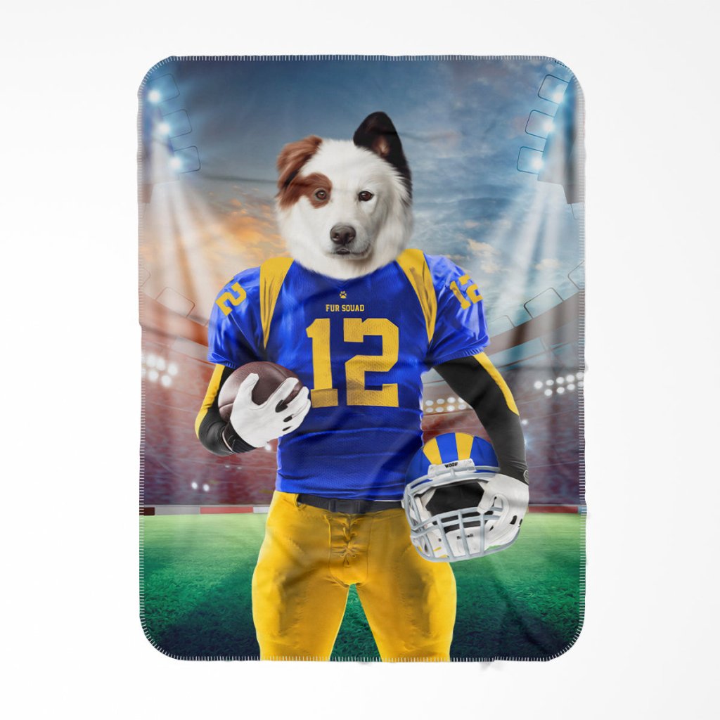 Paw Angeles Rams: Custom Pet Blanket - Paw & Glory - Dog Portraits - Pet Portraits