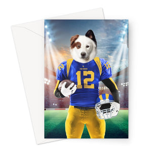 Paw Angeles Rams: Custom Pet Greeting Card - Paw & Glory - Dog Portraits - Pet Portraits